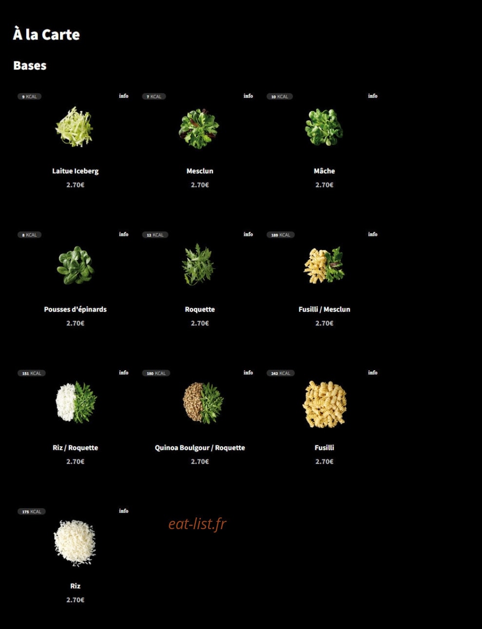 Eat Salad — carte page 2