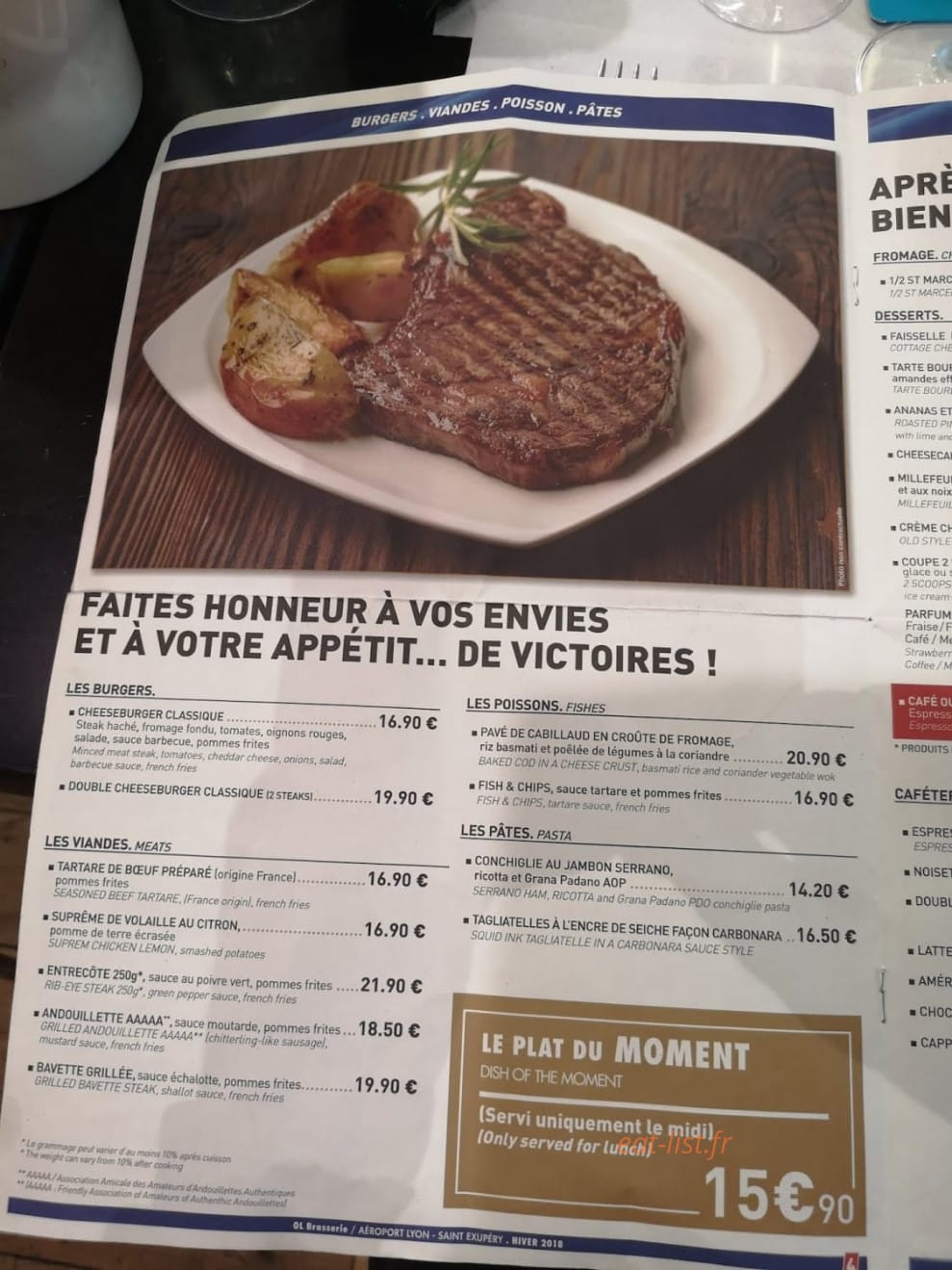 Ol Brasserie — carte page 2