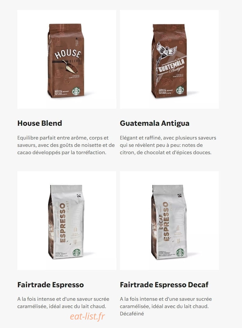 Starbucks Coffee — carte page 14