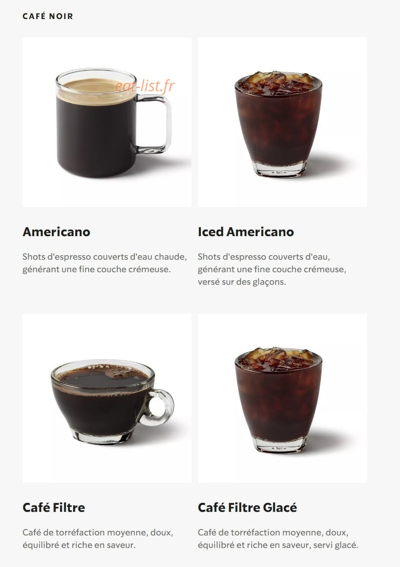 Starbucks Coffee — carte page 20