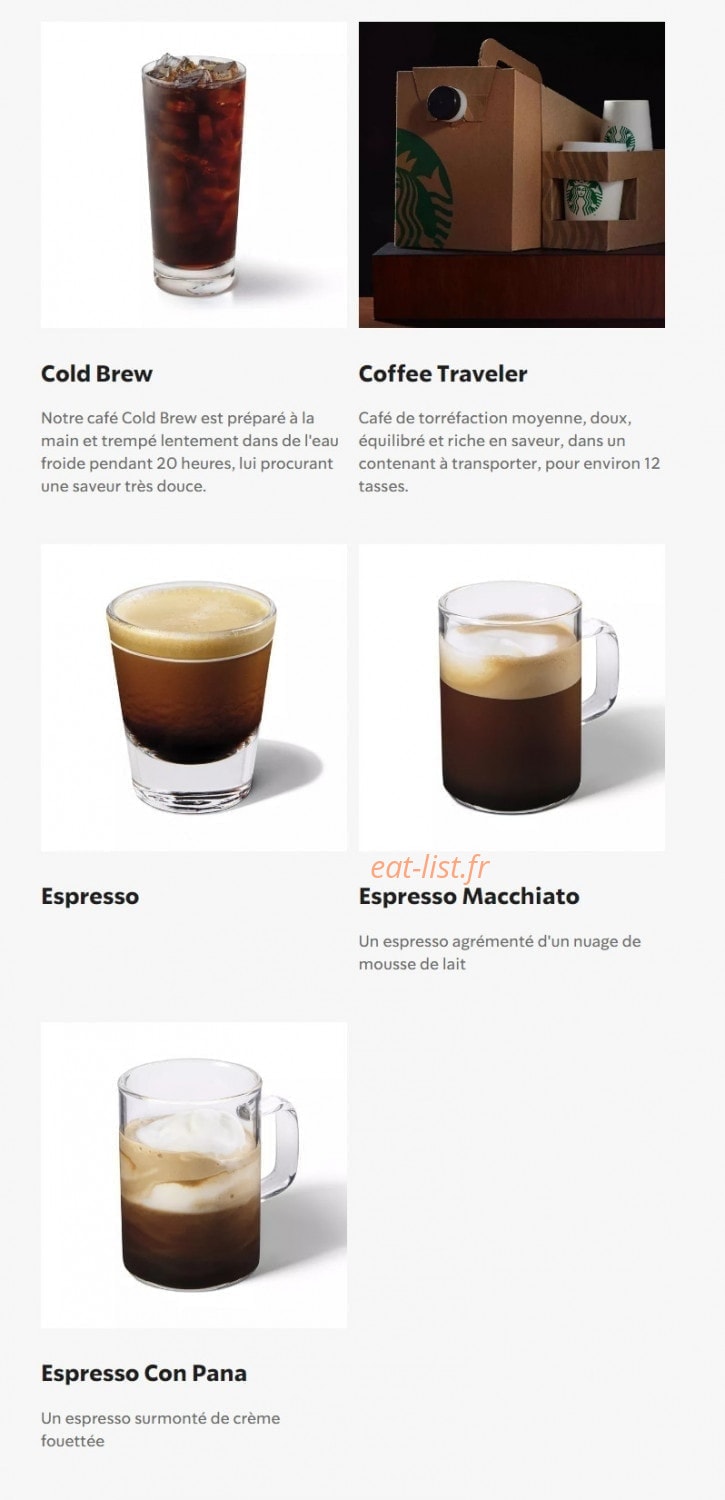 Starbucks Coffee — carte page 21