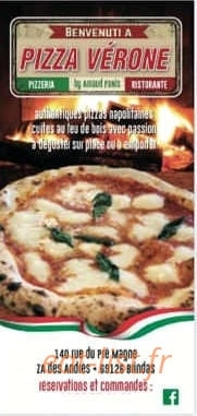 Pizza Vérone — carte page 1