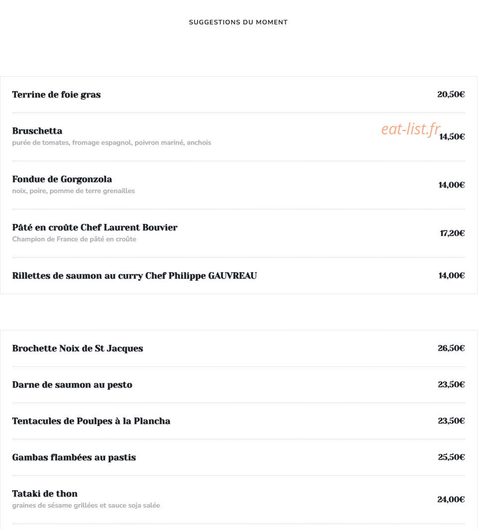 Pour Une Fois By Jérôme — carte page 2