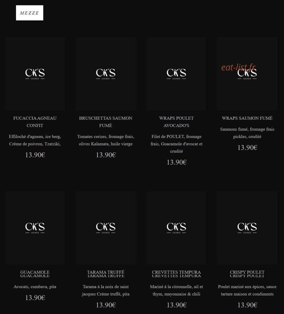 Ck's lounge — carte page 5