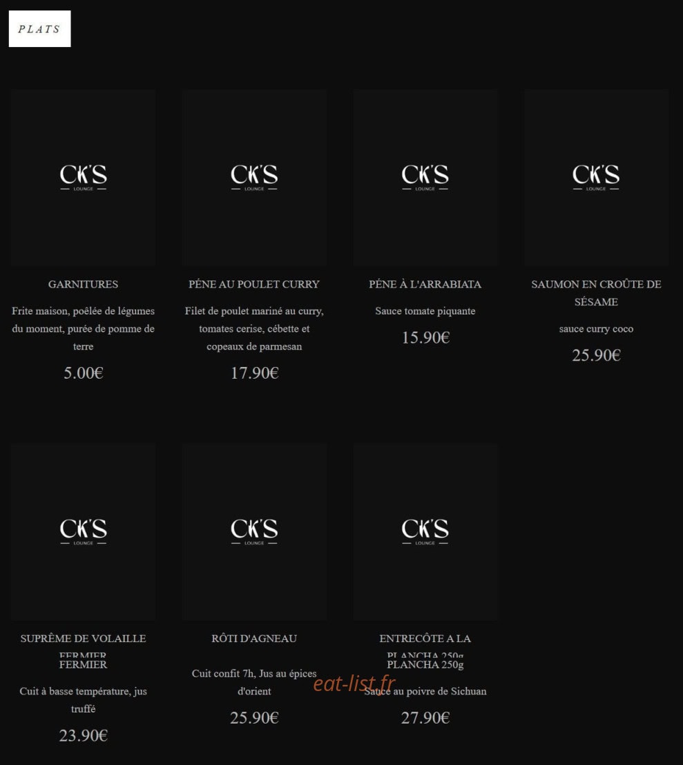 Ck's lounge — carte page 2
