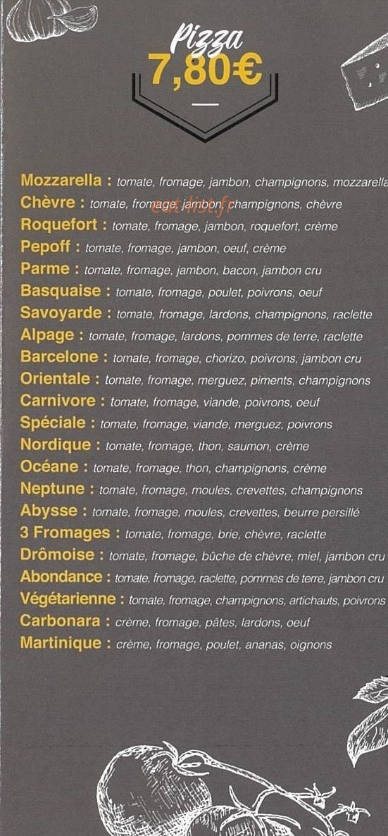 Comptoir Pizza — carte page 6