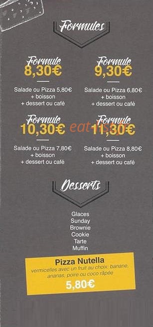Comptoir Pizza — carte page 3
