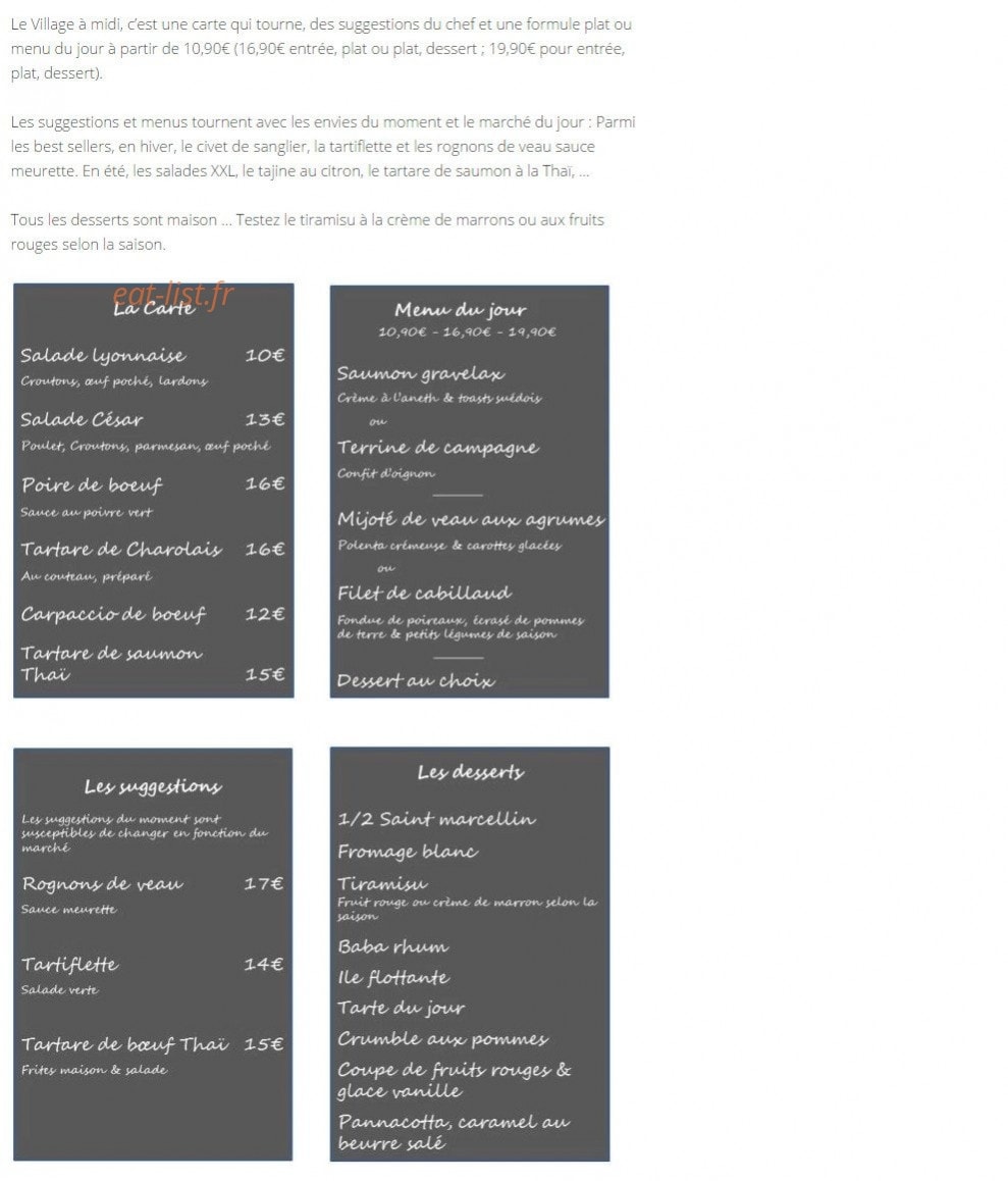 Le Village — carte page 1