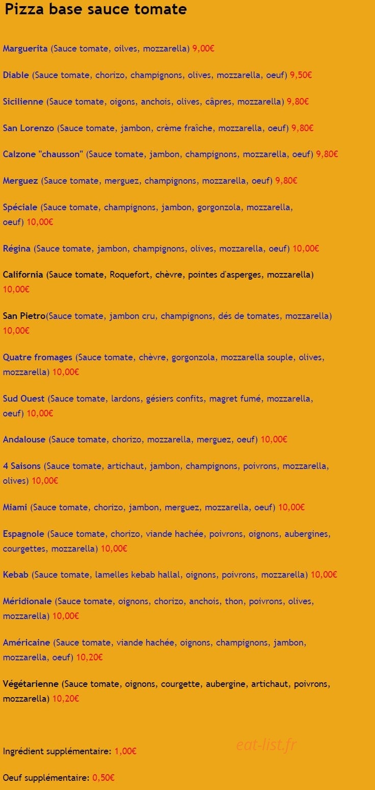 Pizzeria d'Ecully — carte page 5