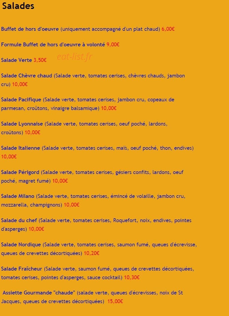 Pizzeria d'Ecully — carte page 3