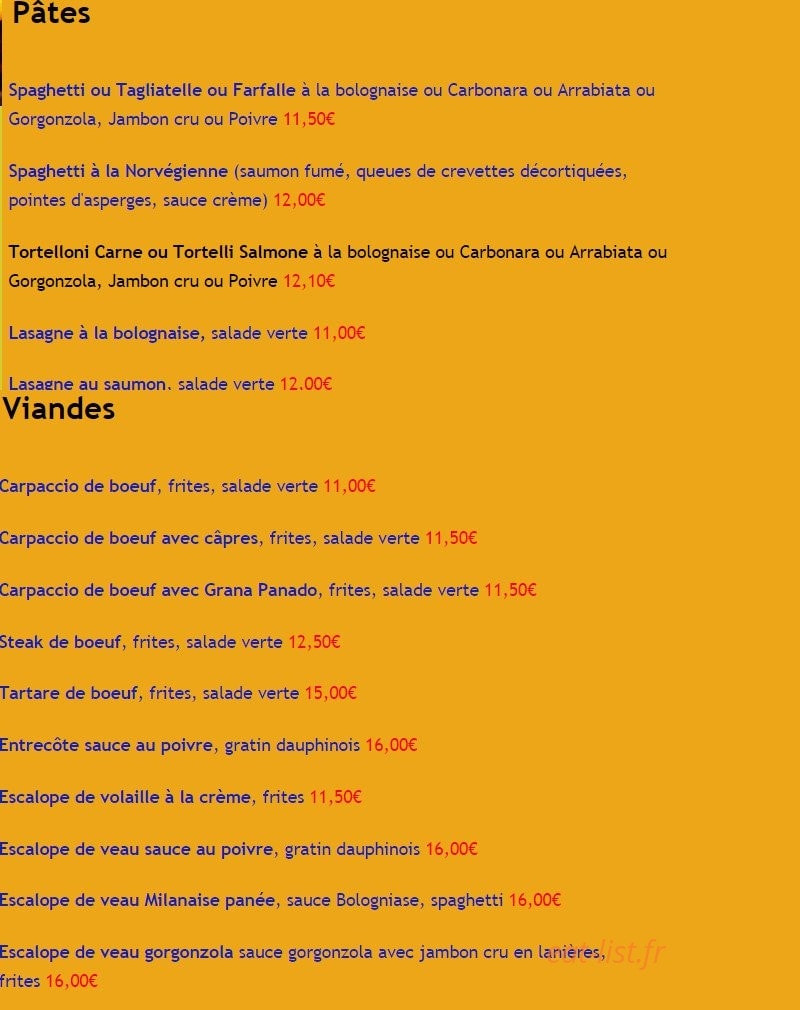 Pizzeria d'Ecully — carte page 4