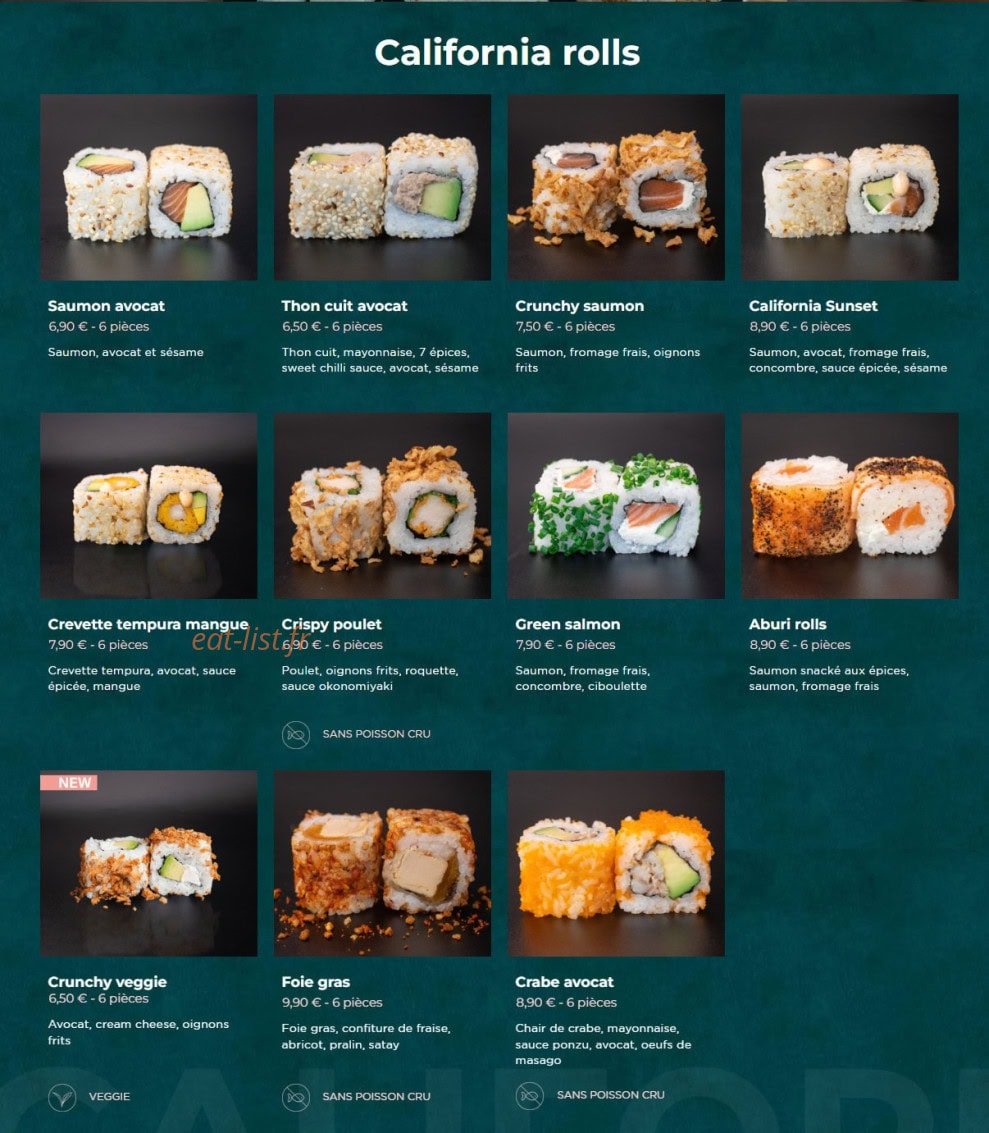 Toasushi — carte page 8