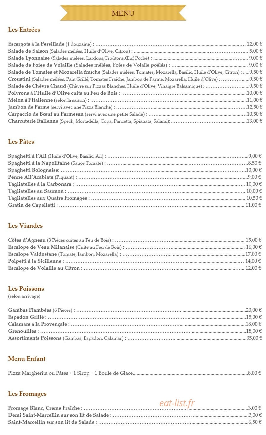 Bella Italia — carte page 3