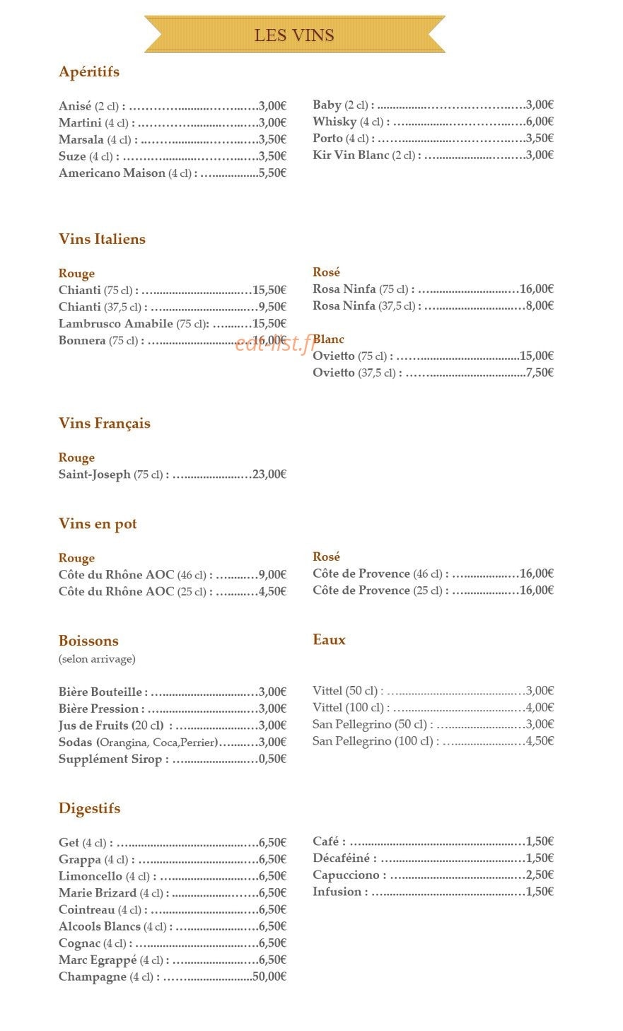 Bella Italia — carte page 4