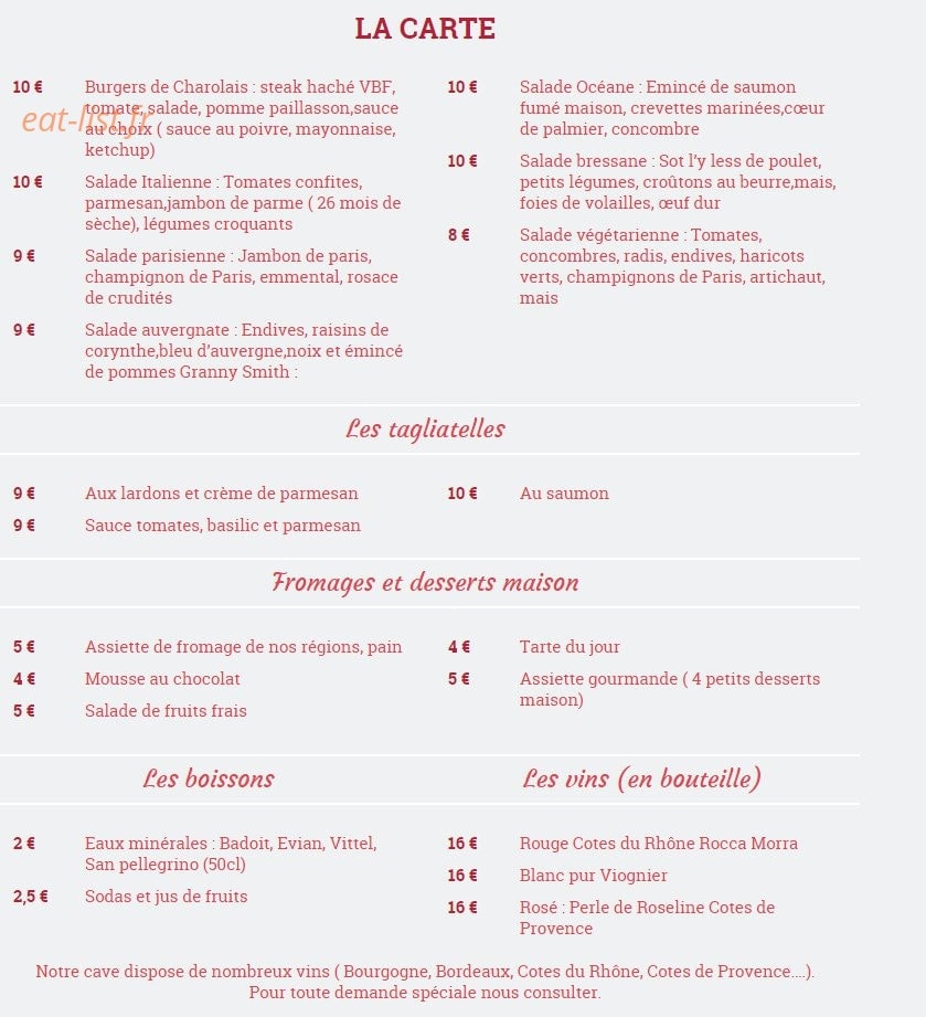 Chez Sophie — carte page 3