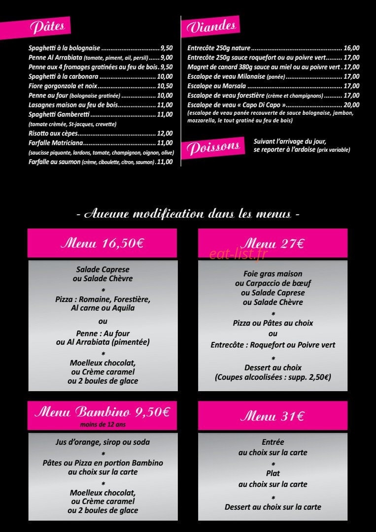 Le Cosi — carte page 2
