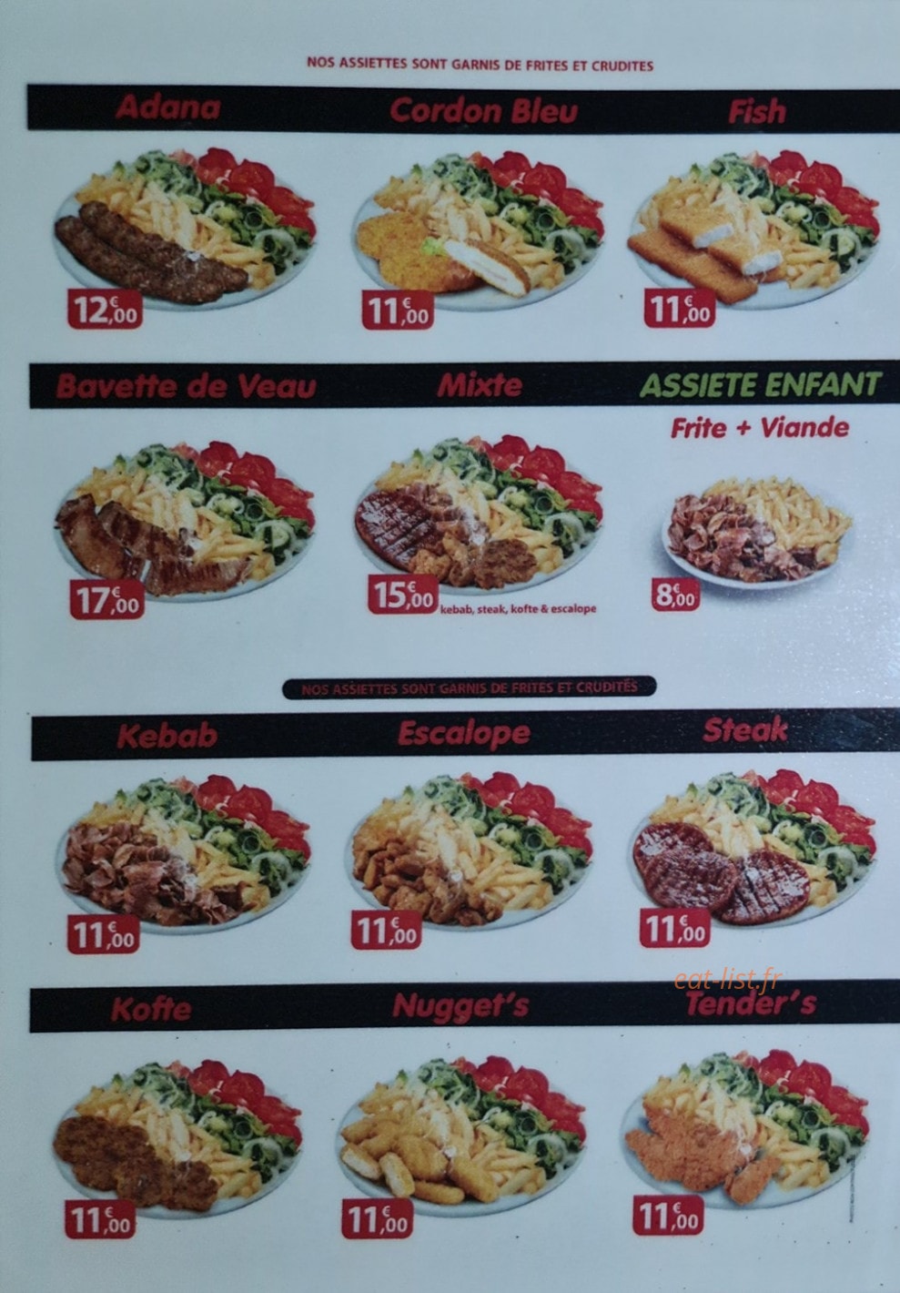 Restaurant Mozaïk — carte page 2