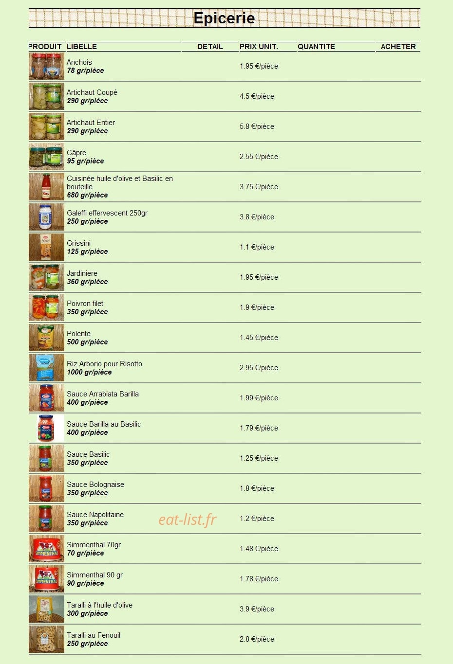 Alimentation Pietroforte — carte page 10