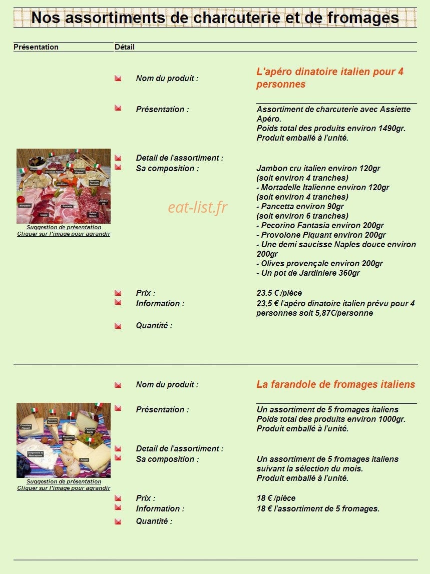 Alimentation Pietroforte — carte page 2