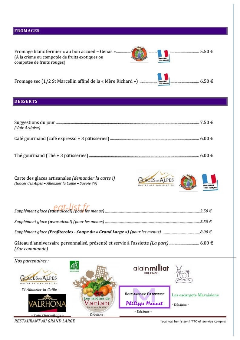 Au Grand Large — carte page 10