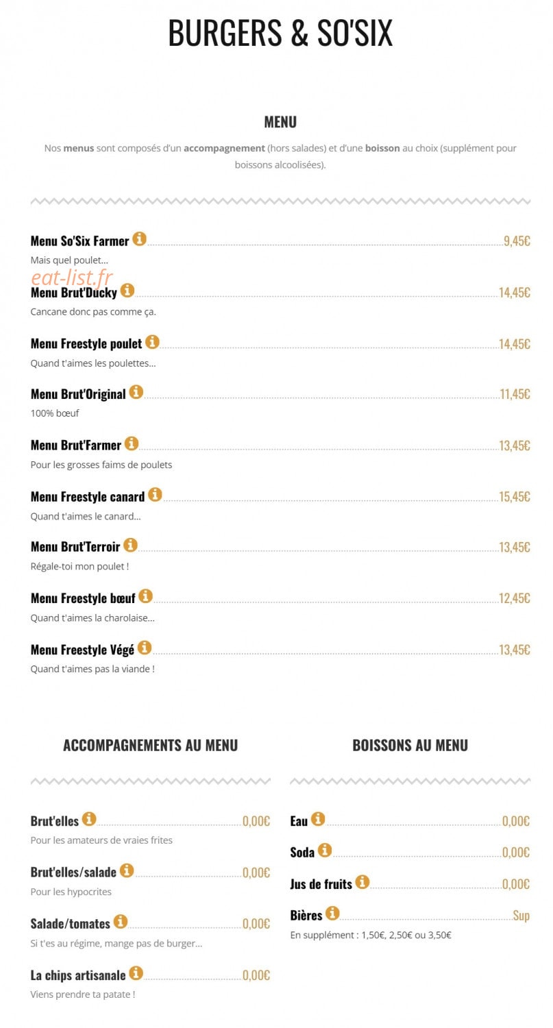 Brut Butcher — carte page 1