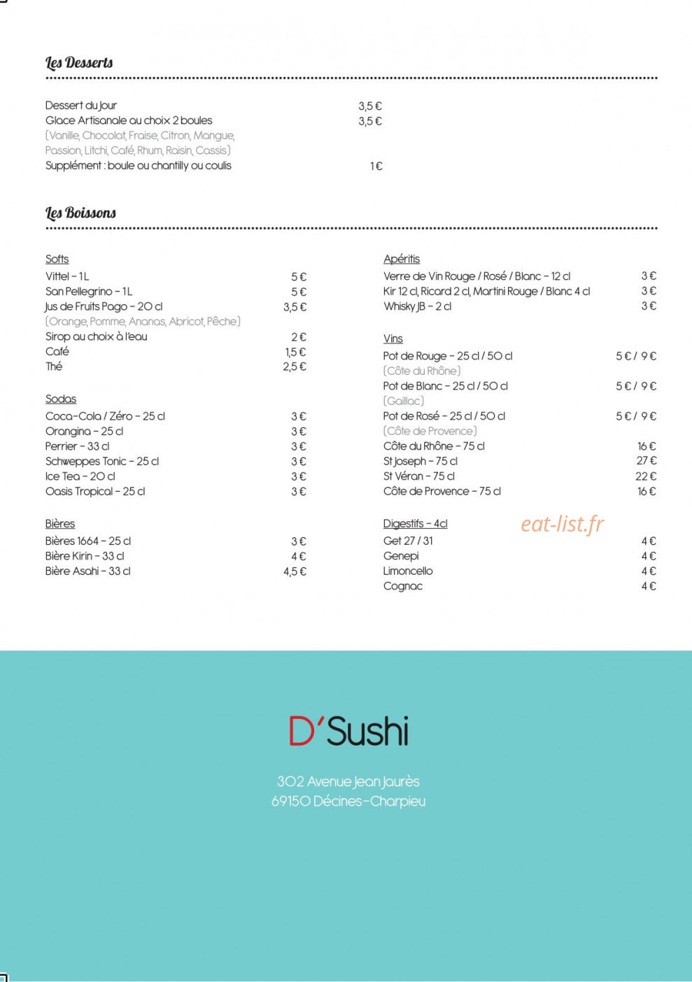 D'Sushi — carte page 4