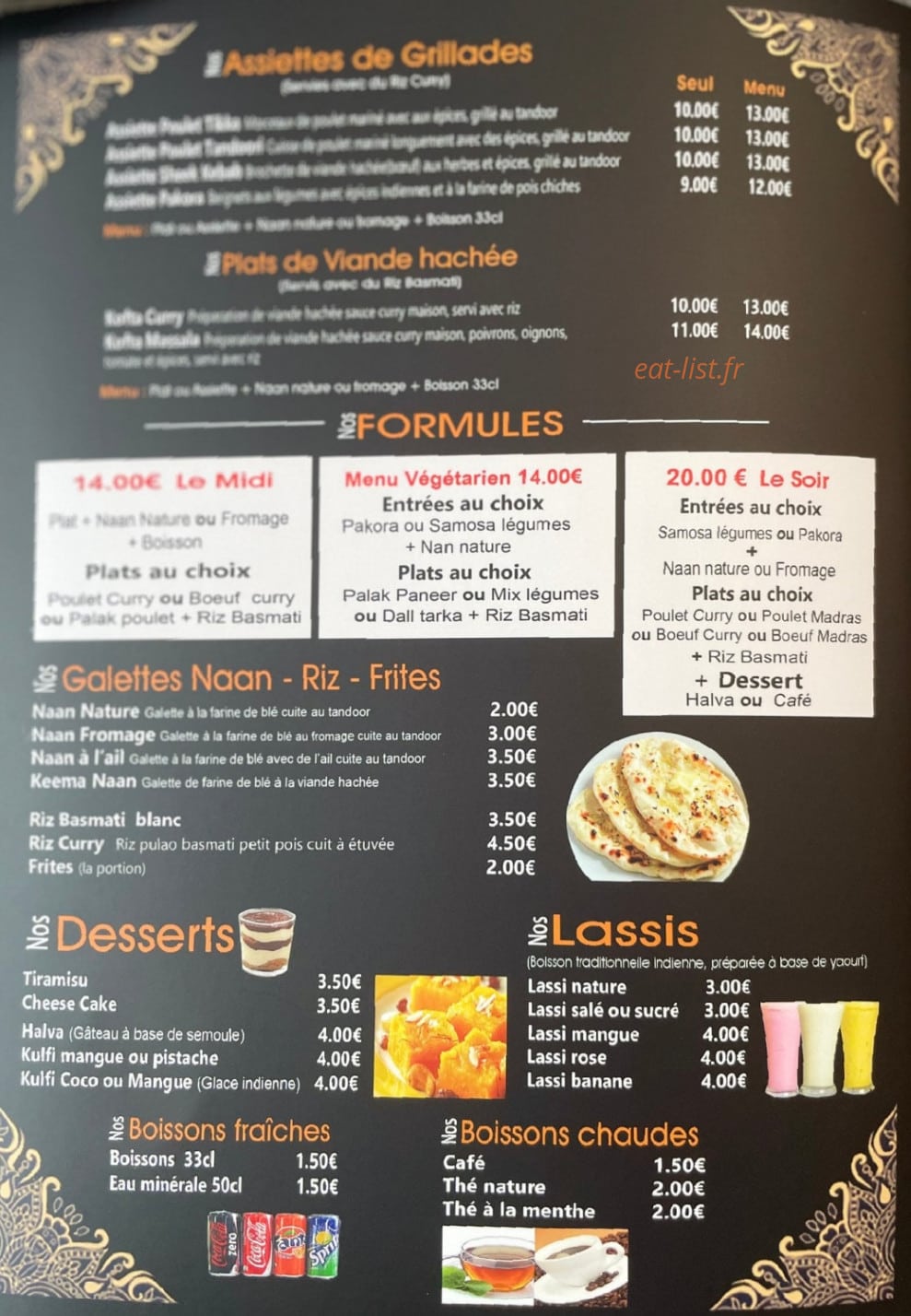 Decines Tandoori — carte page 4