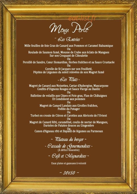 F&ED Traiteur — carte page 2