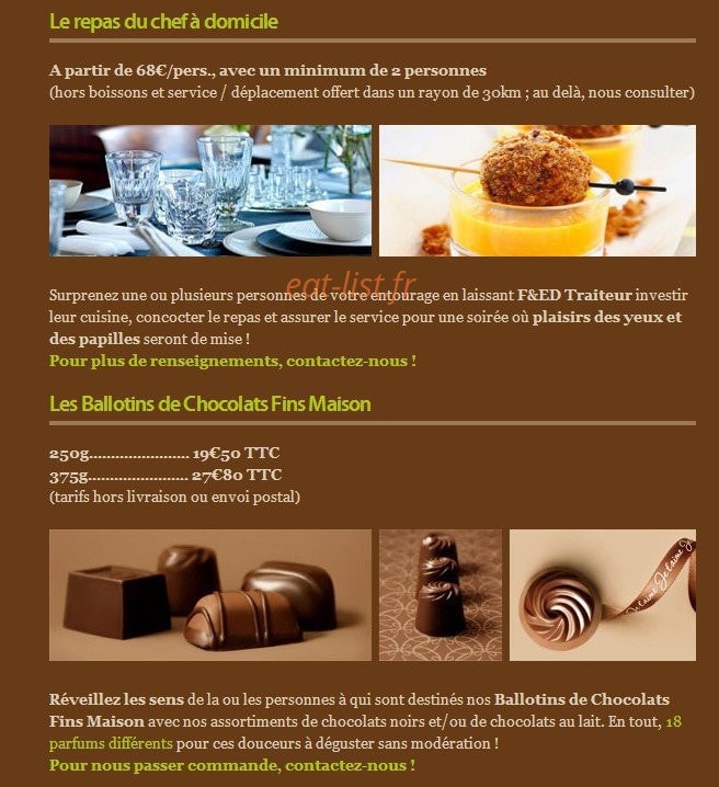 F&ED Traiteur — carte page 8
