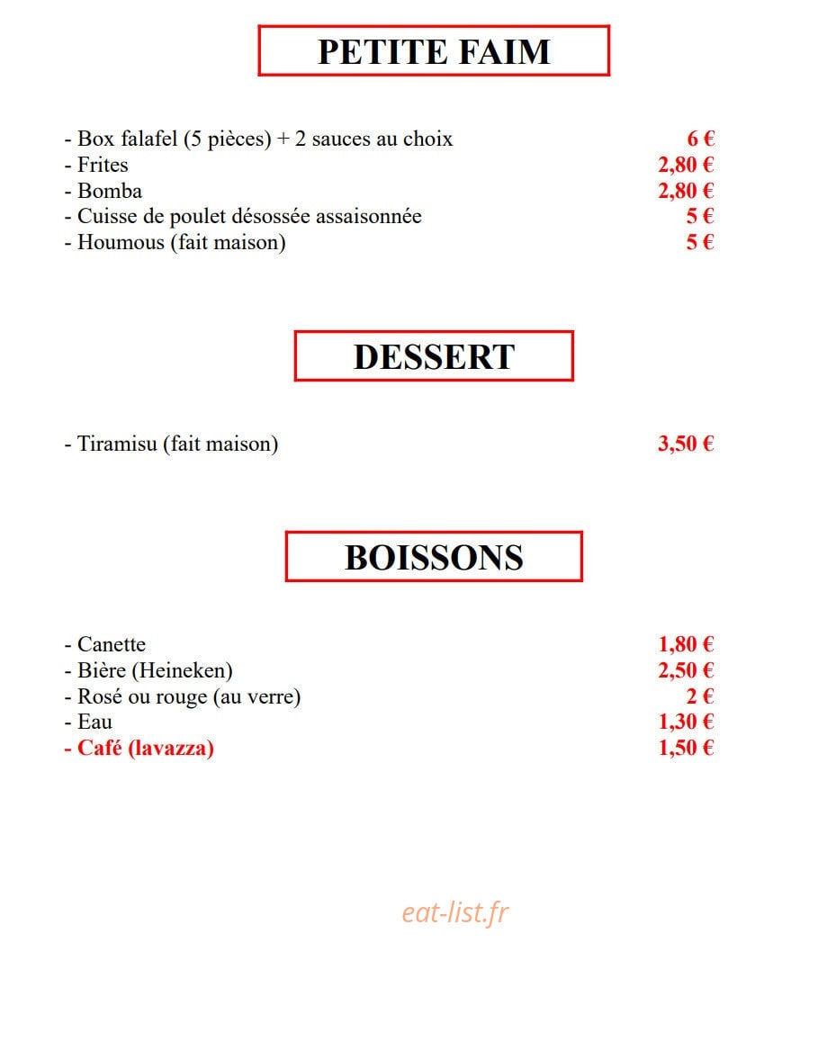 Falafel Factory — carte page 2