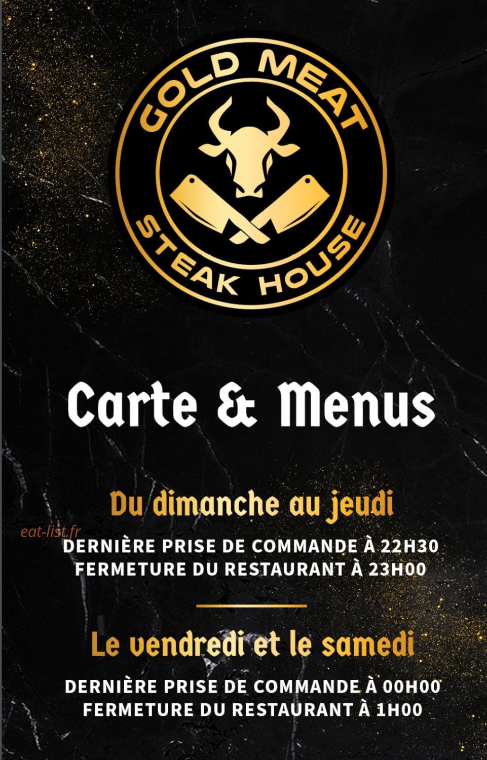 Gold Meat — carte page 1