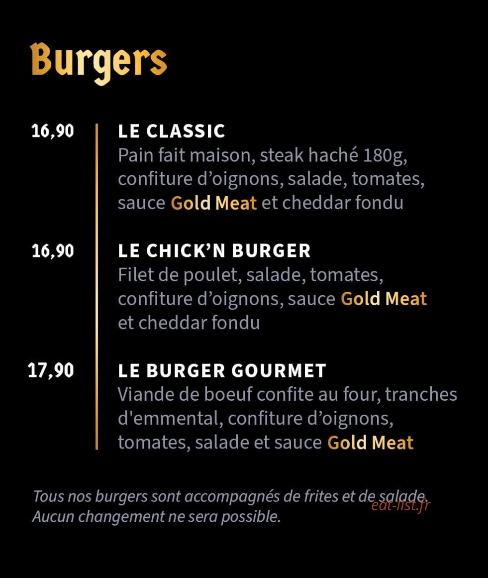 Gold Meat — carte page 5