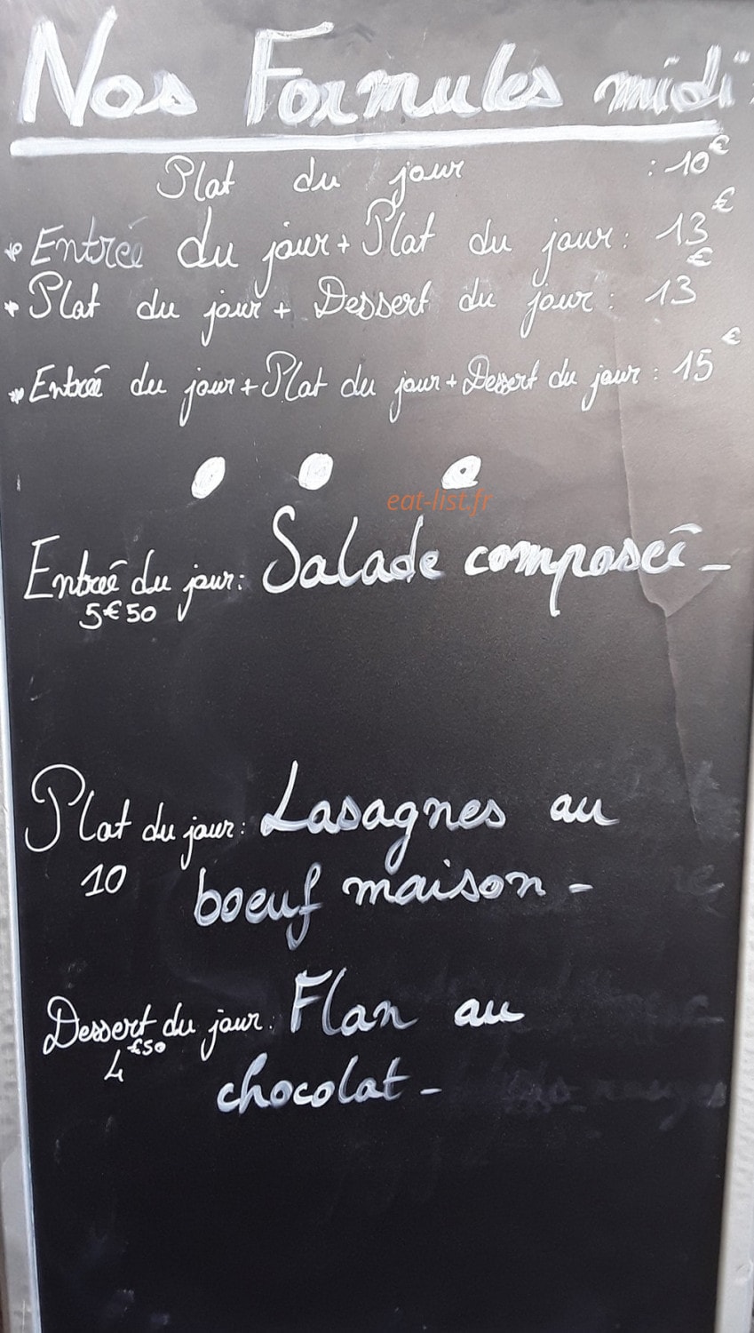Le Café lumière — carte page 1