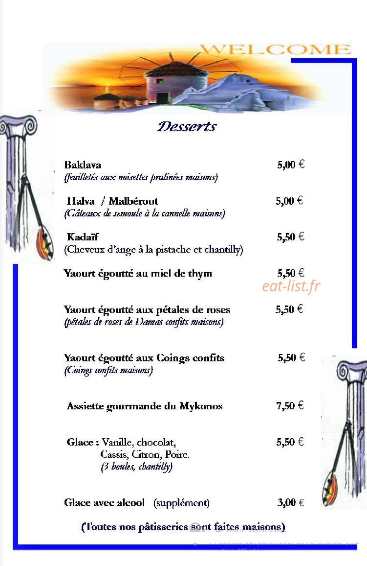 Le Mykonos — carte page 7