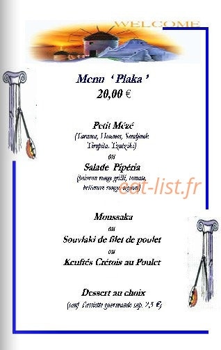 Le Mykonos — carte page 1