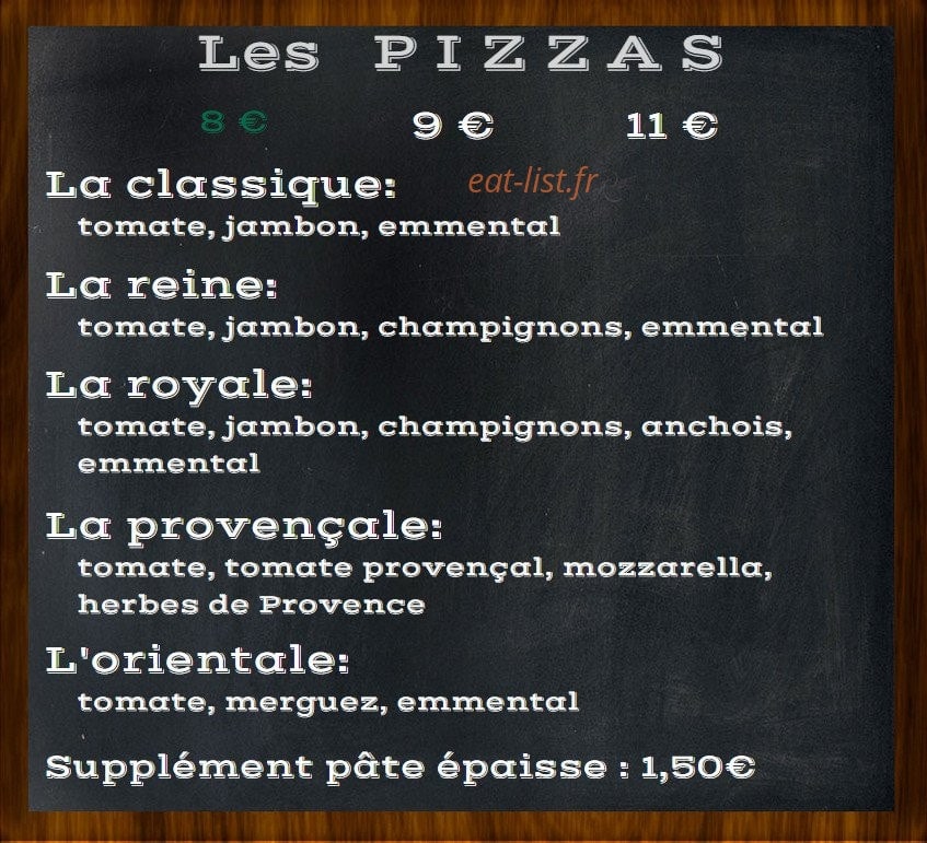 Pizz&bagel — carte page 1