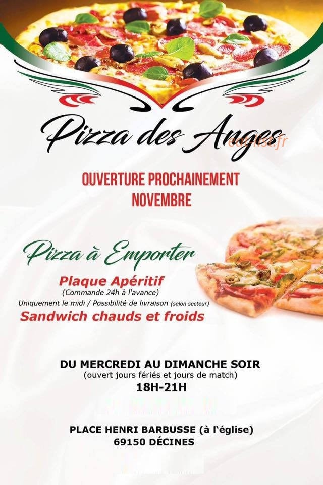 Pizza des Anges — carte page 1