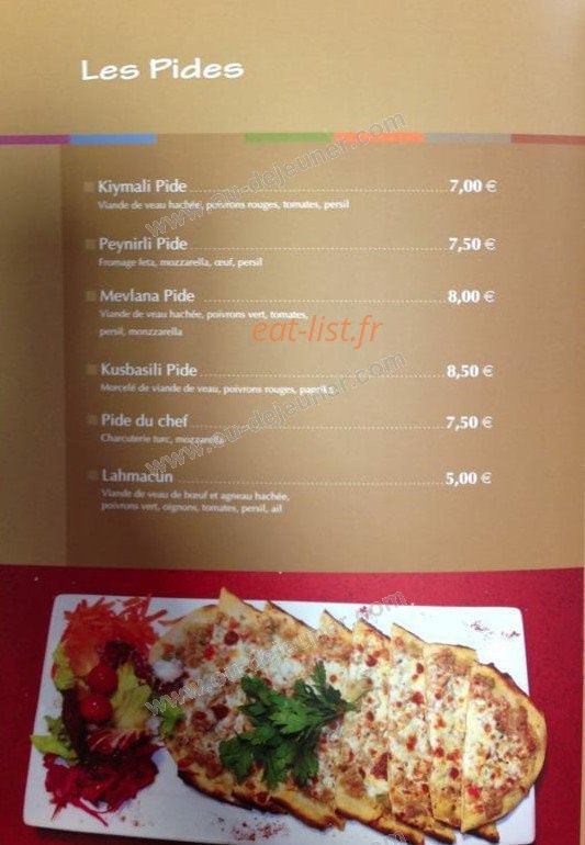 Restaurant La Rose Rouge — carte page 1