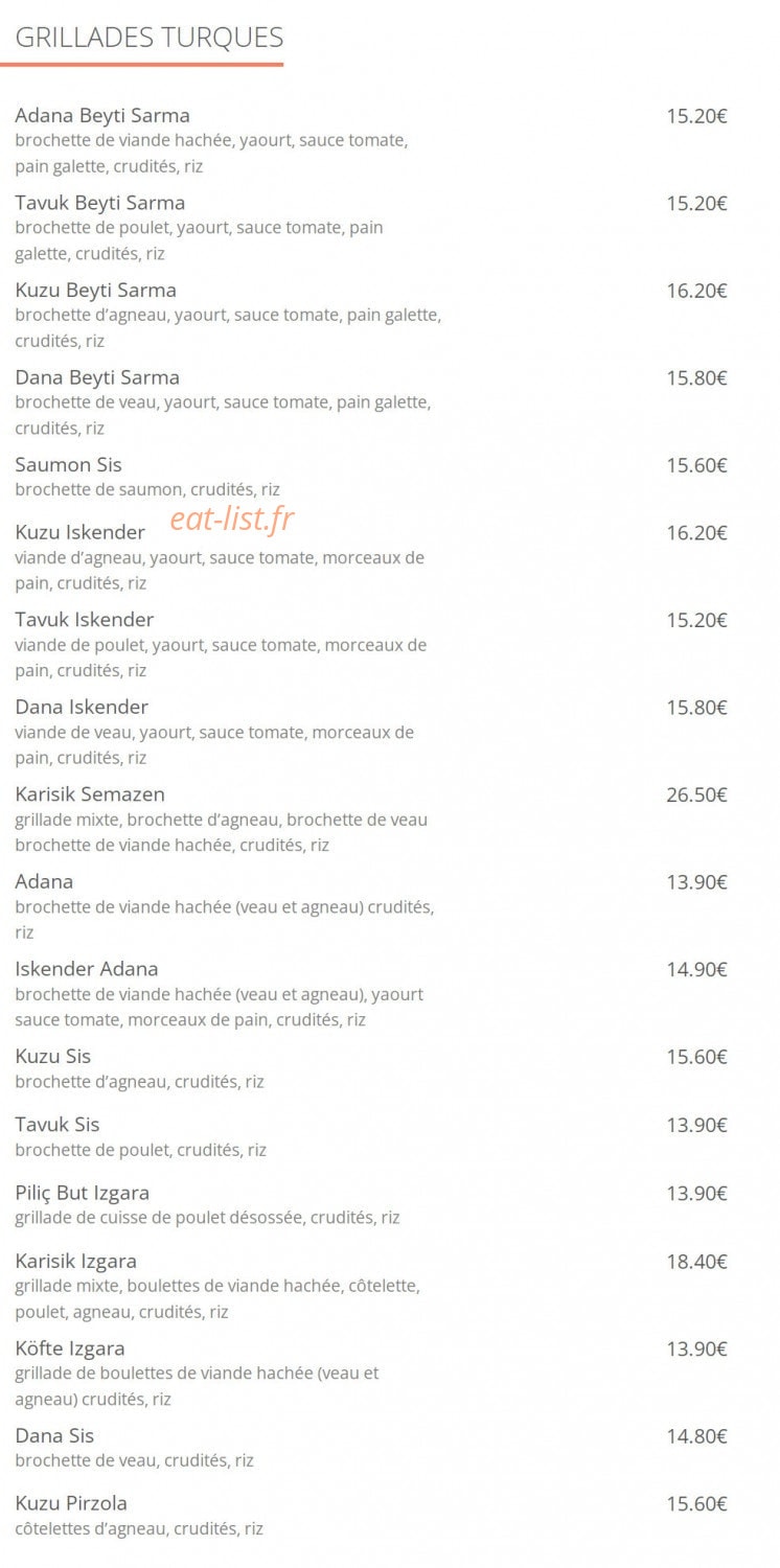 Semazen Grill — carte page 3
