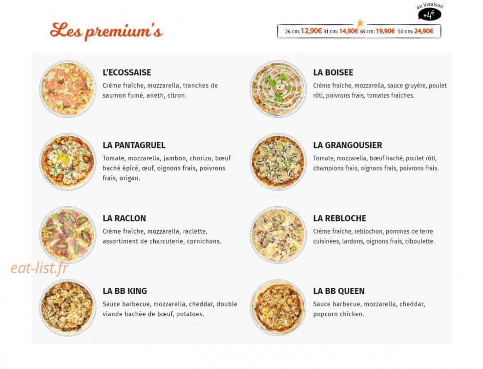 Station Pizza — carte page 2