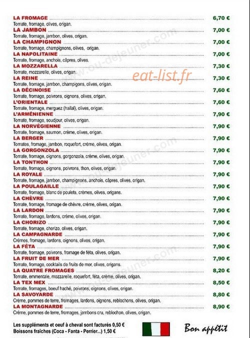 Tonton pizza — carte page 2