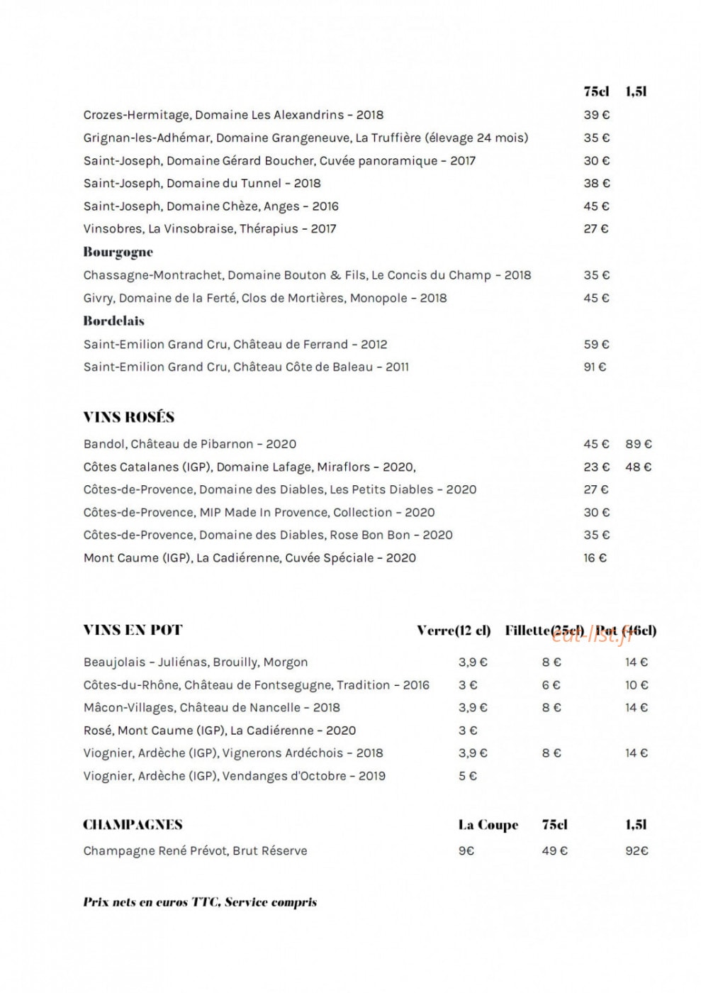 Café de la Place — carte page 5
