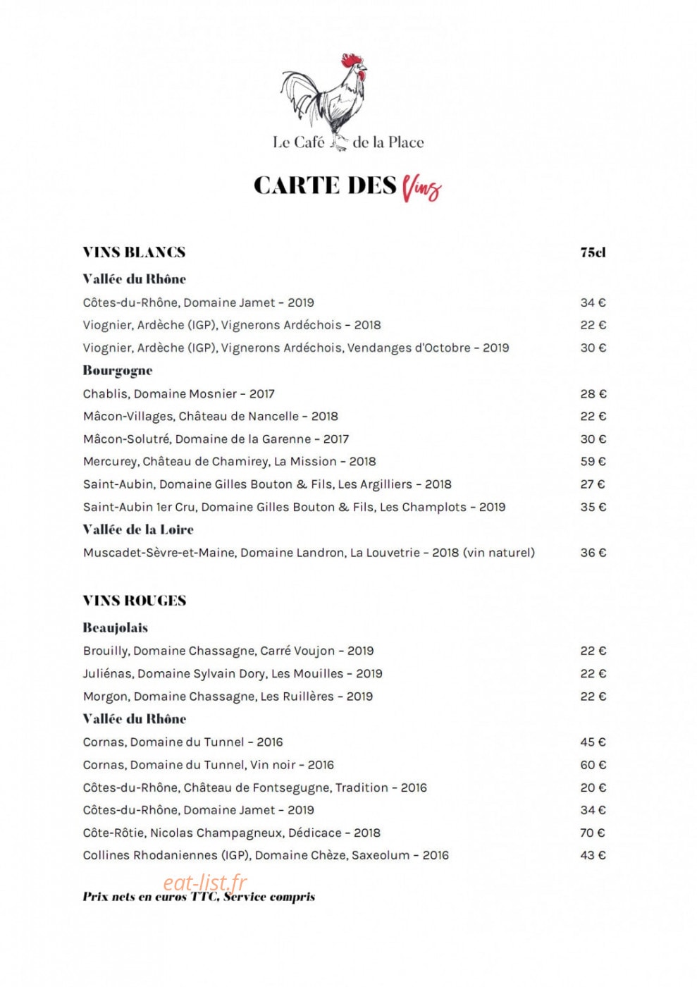 Café de la Place — carte page 4