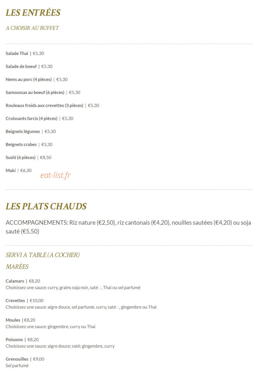 Le Grand Pékin — carte page 1