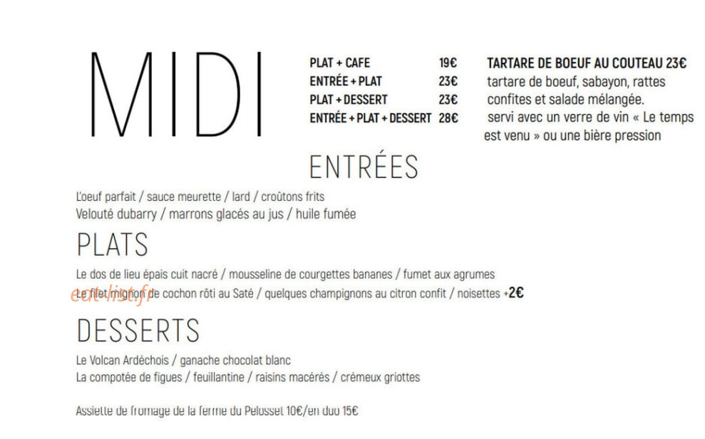 Le Temps Est Venu — carte page 1