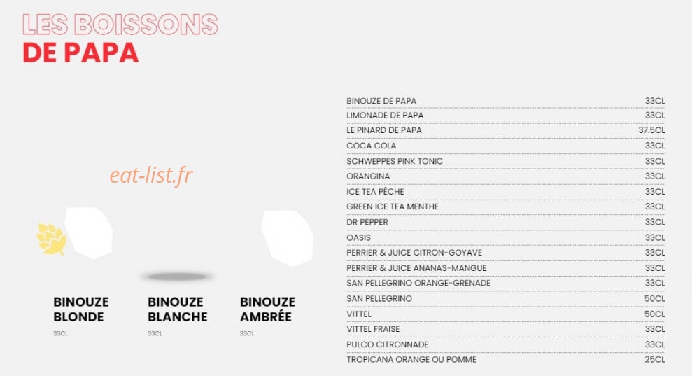 Les Burgers de Papa — carte page 5