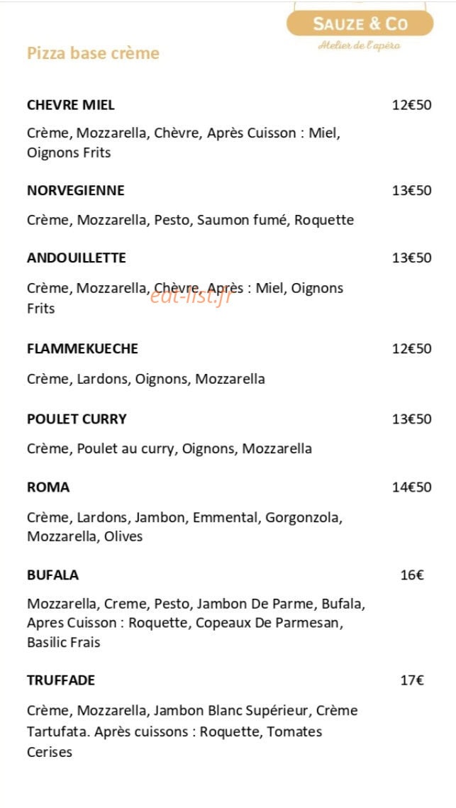 Sauze & Co — carte page 2