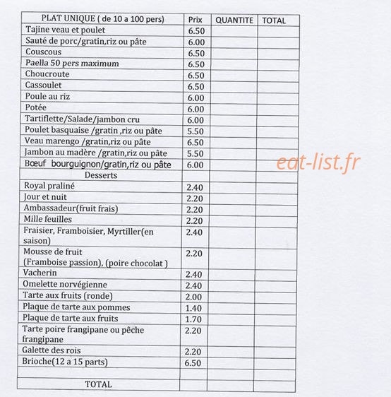 Hotel restaurant de la roche — carte page 2