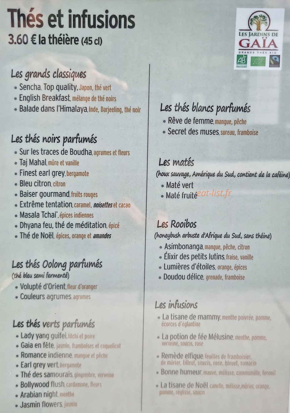 En toute simplici'thé — carte page 1