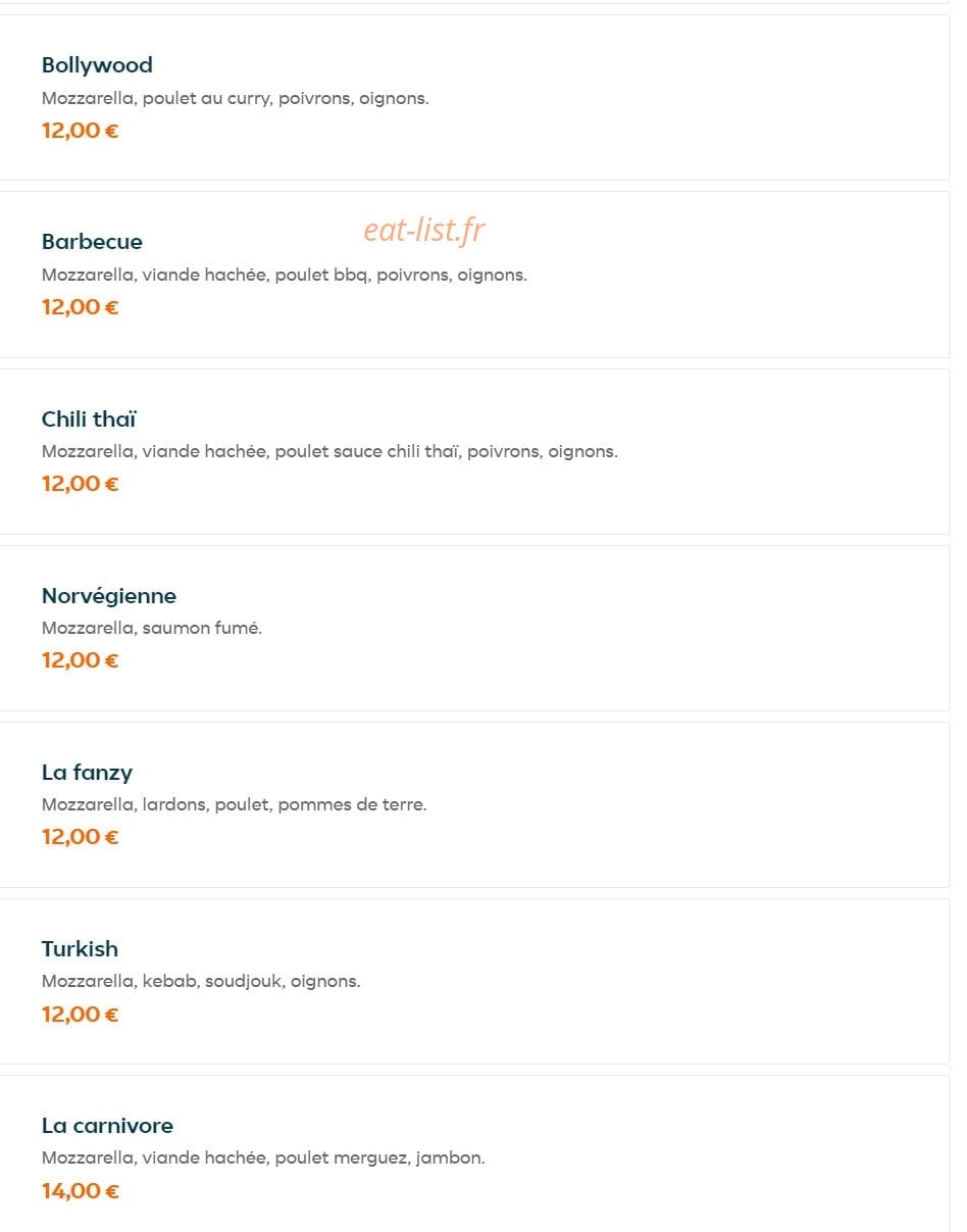 Fanzy Pizza — carte page 4